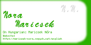 nora maricsek business card